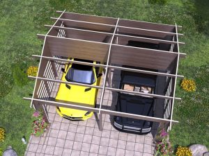 Carport for Two Cars “8 Wheels”